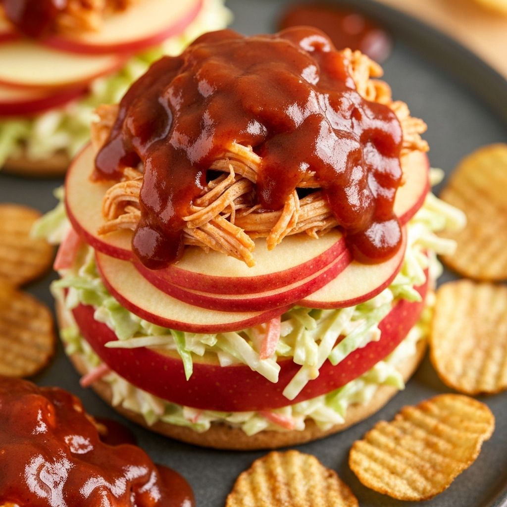BBQ Chicken & Apple Slaw Stack