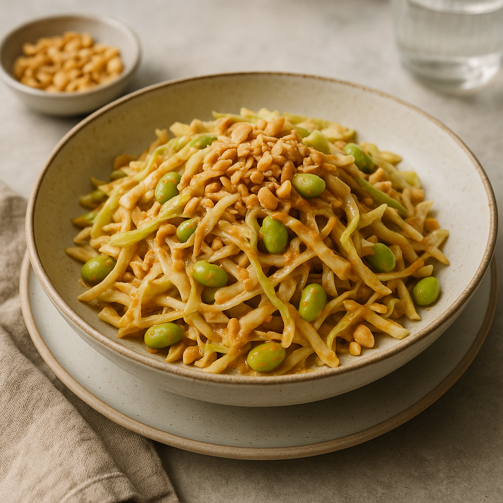 Cabbage Slaw with Peanut Dressing