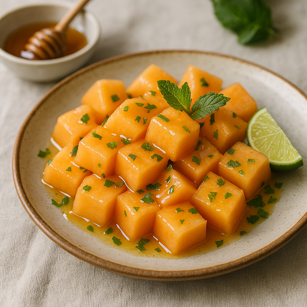 Cantaloupe with Honey and Mint