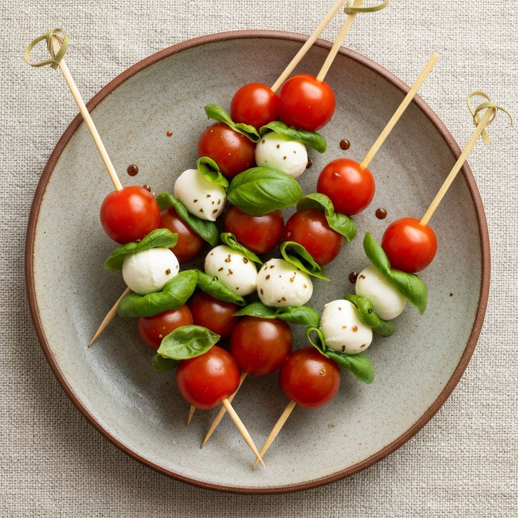 Caprese Skewers w Pomegranate Molasses