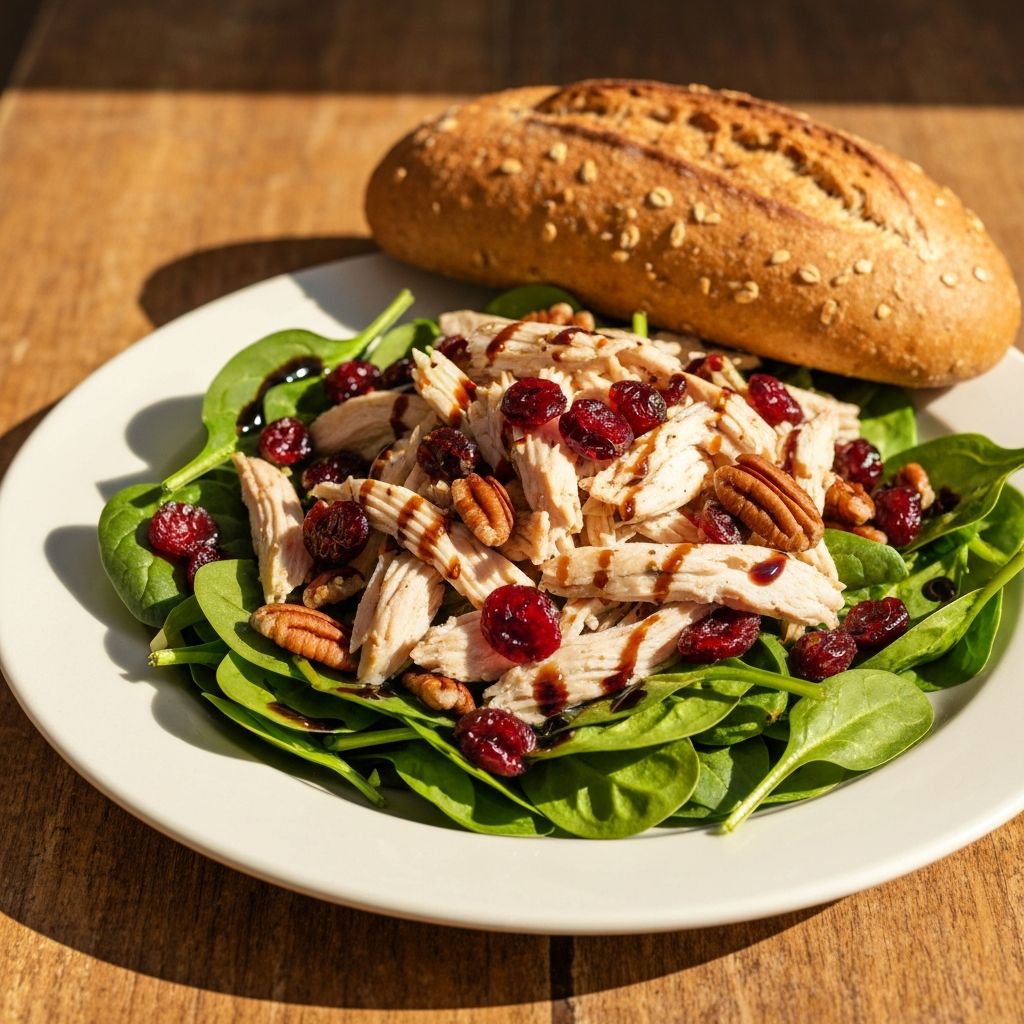 Chicken & Cranberry Pecan Spinach Salad