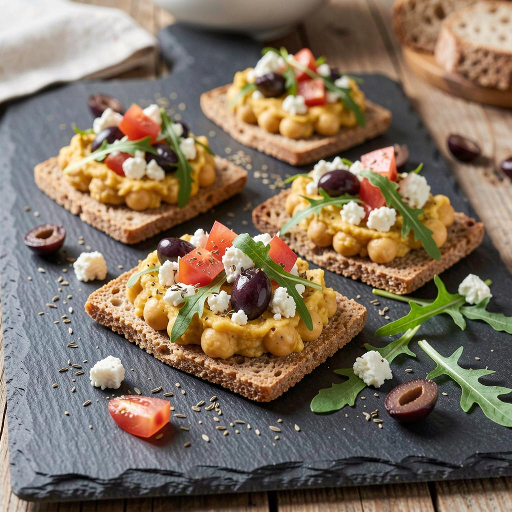 Chickpea & Feta Greek Flatbread Bites