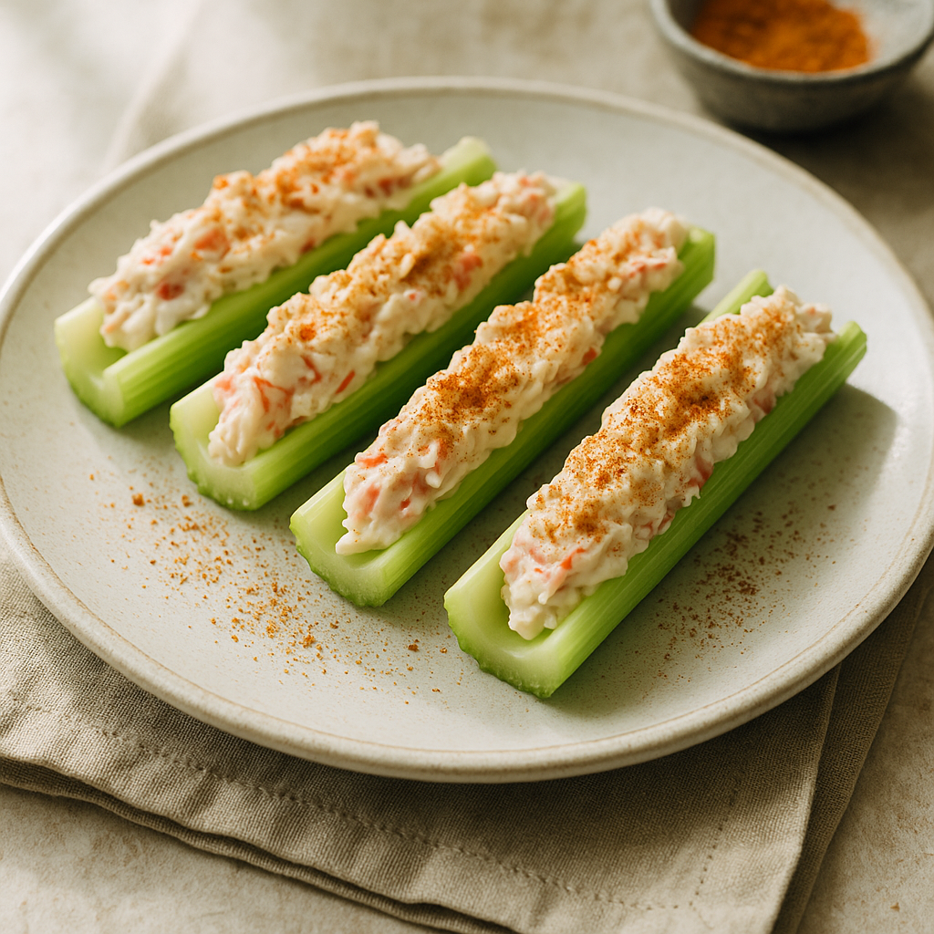 Crab Salad in Celery Sticks