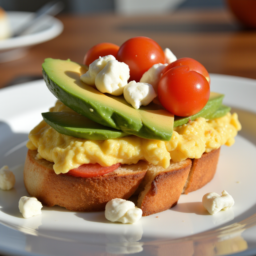 Egg and Avocado Crostini Stack