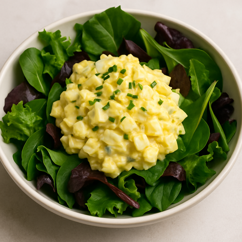 Pre-Boiled Egg Salad over Greens