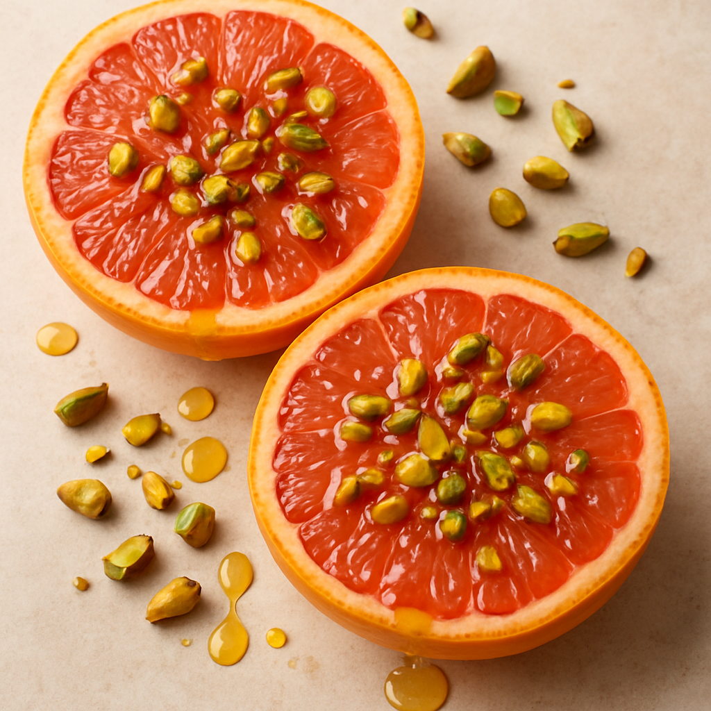 Grapefruit with Honey and Pistachios