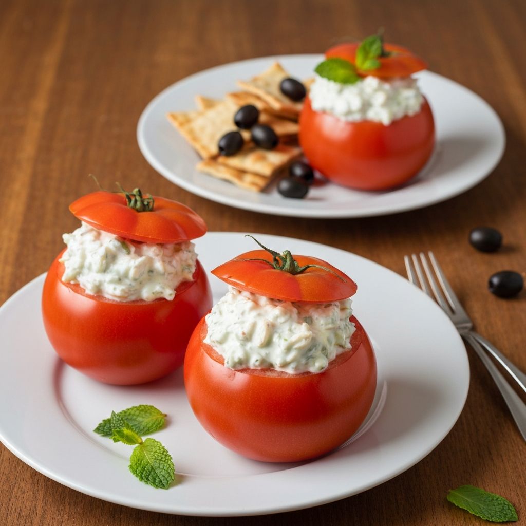 Greek Tzatziki-Stuffed Tomatoes