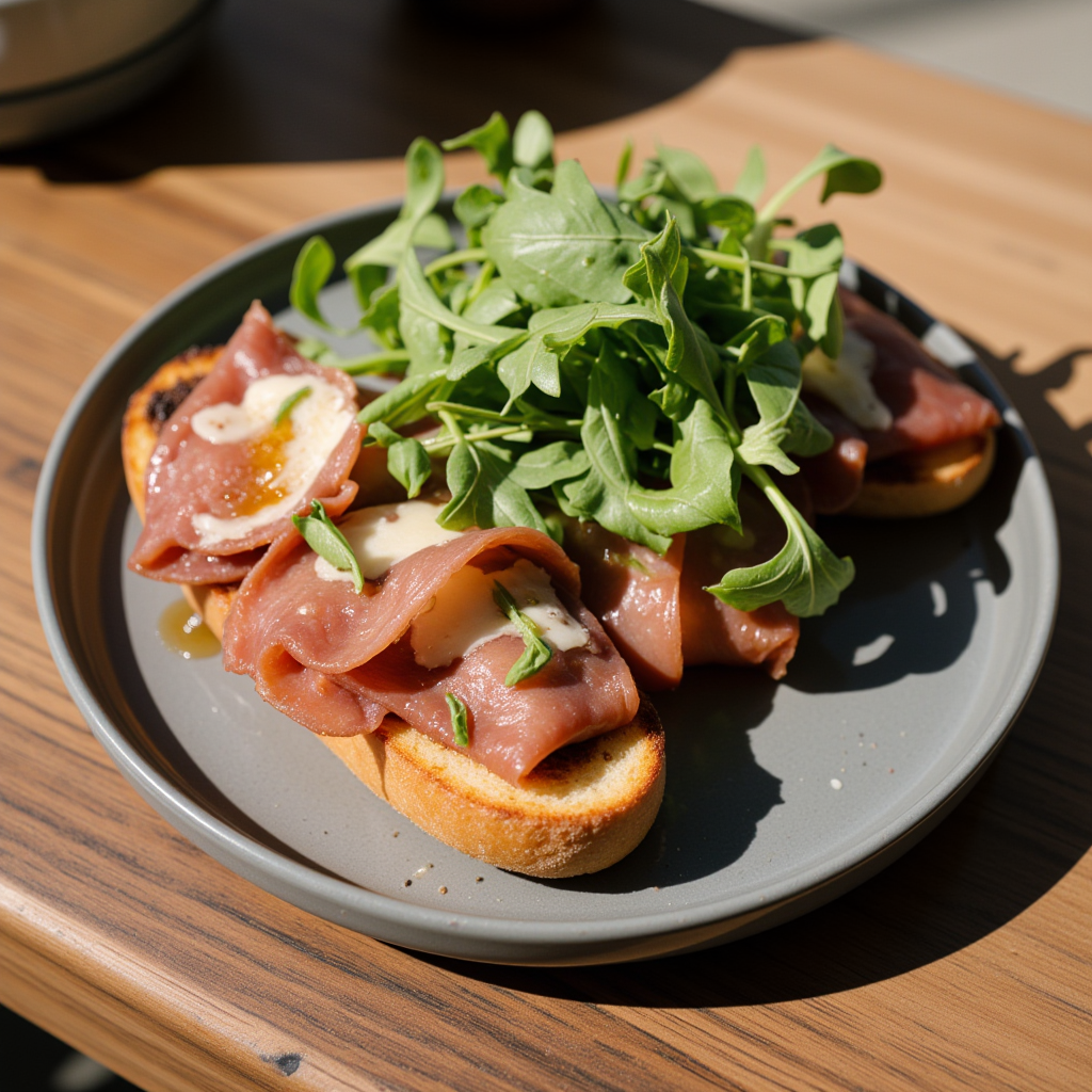 Hot Honey Arugula Toast