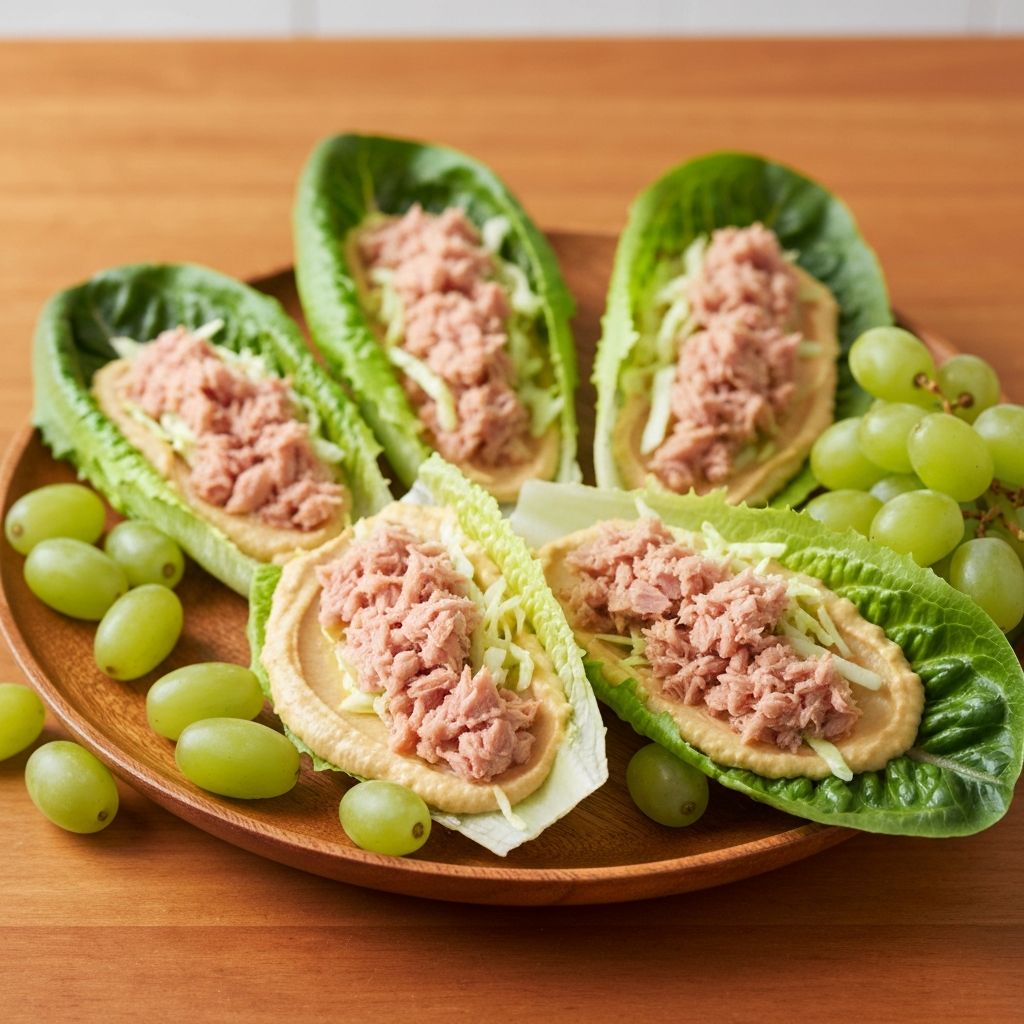 Hummus-Tuna Lettuce Wraps