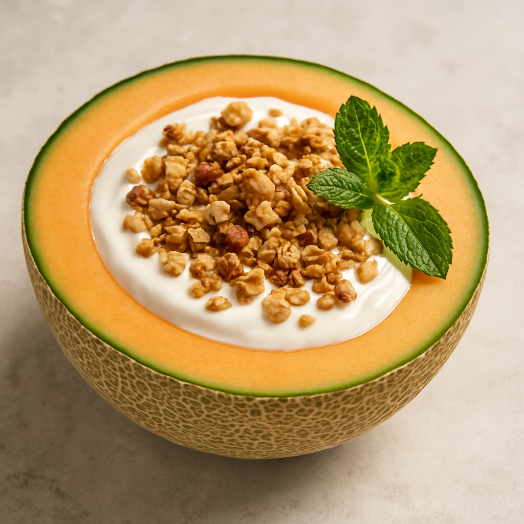 Melon Boats with Yogurt