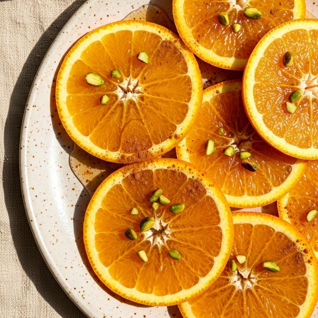 Orange Slices with Cinnamon and Pistachios