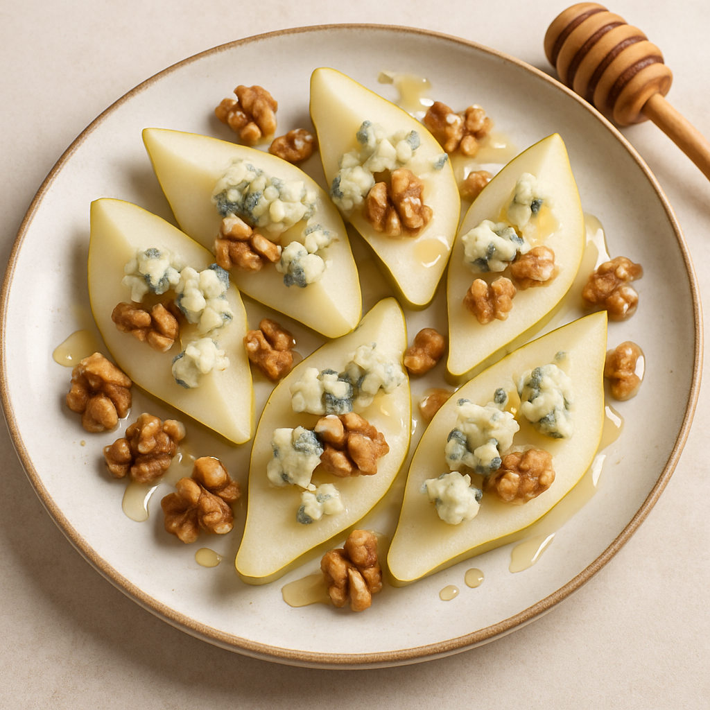 Pears with Walnuts and Blue Cheese