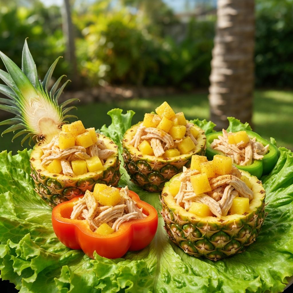 Pineapple-Ginger Chicken Boats