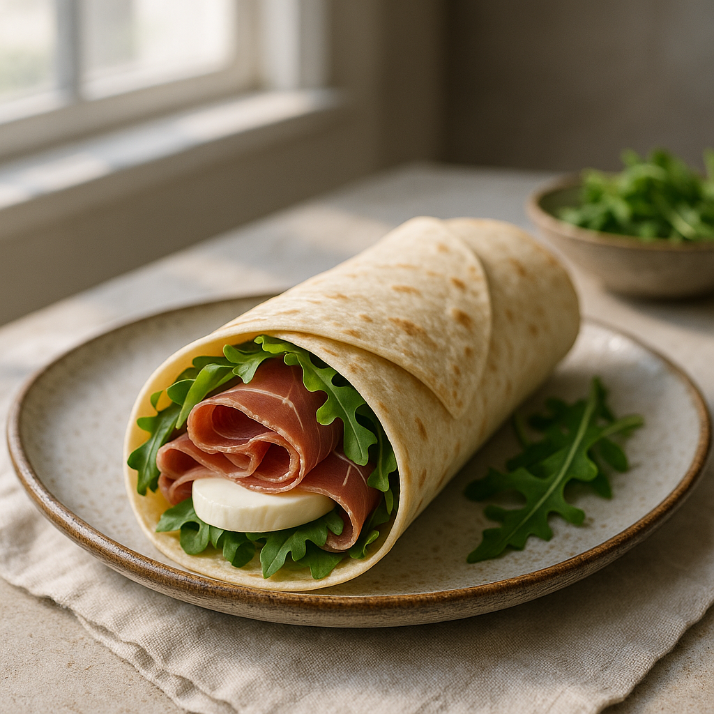 Prosciutto, Mozzarella, and Arugula Wrap