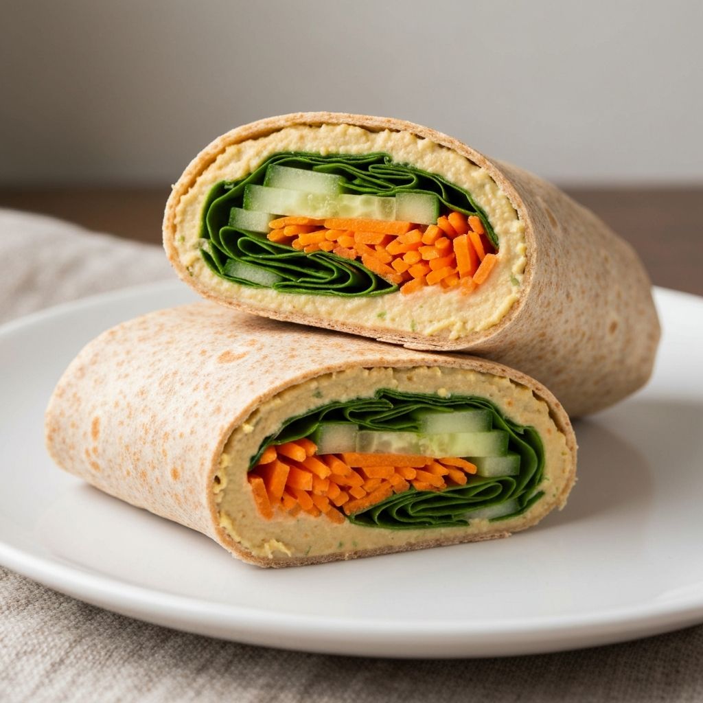 Quick Hummus and Veggie Wrap