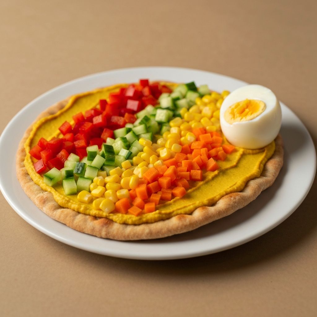 Rainbow Hummus Flatbread