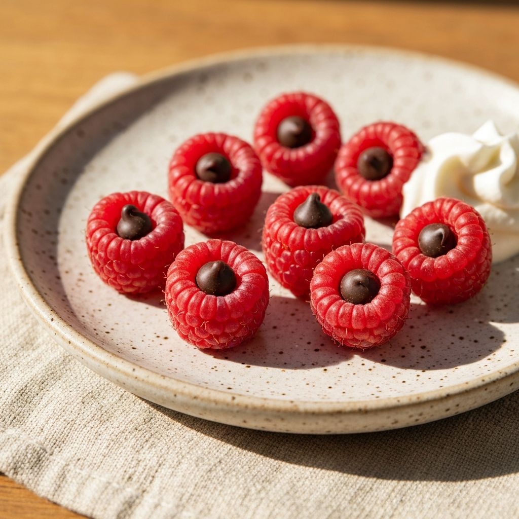 Raspberries Stuffed with Chocolate