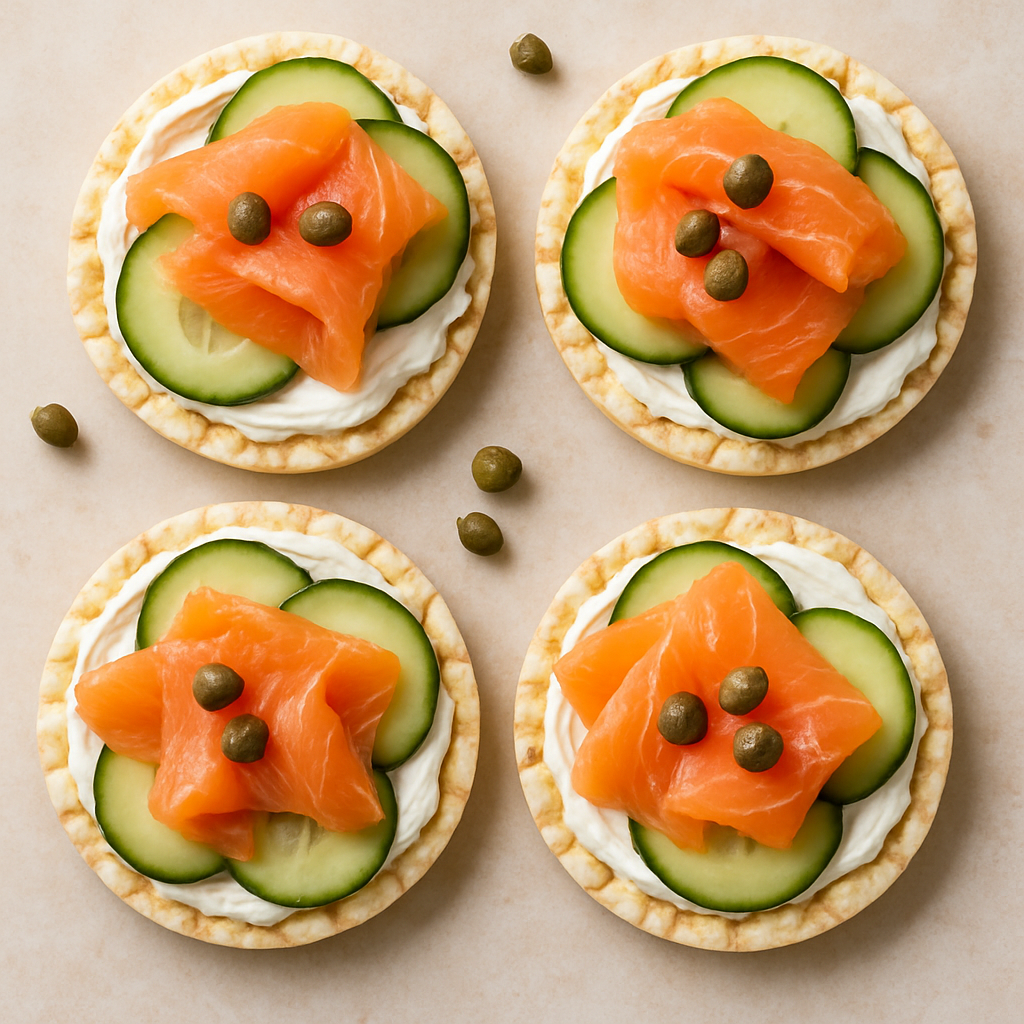 Smoked Salmon and Cucumber Rice Cakes