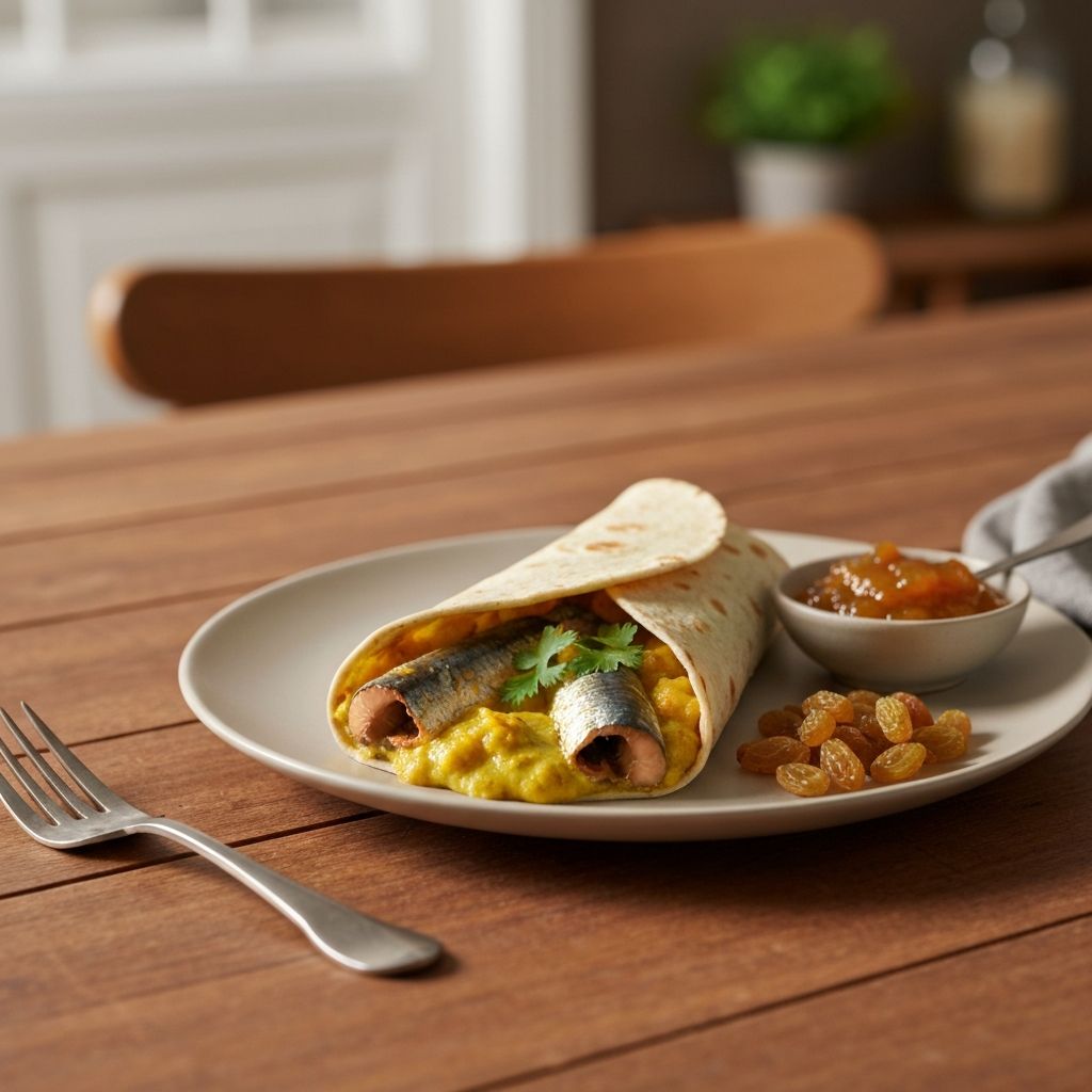 Sardine Curried Yogurt Wrap