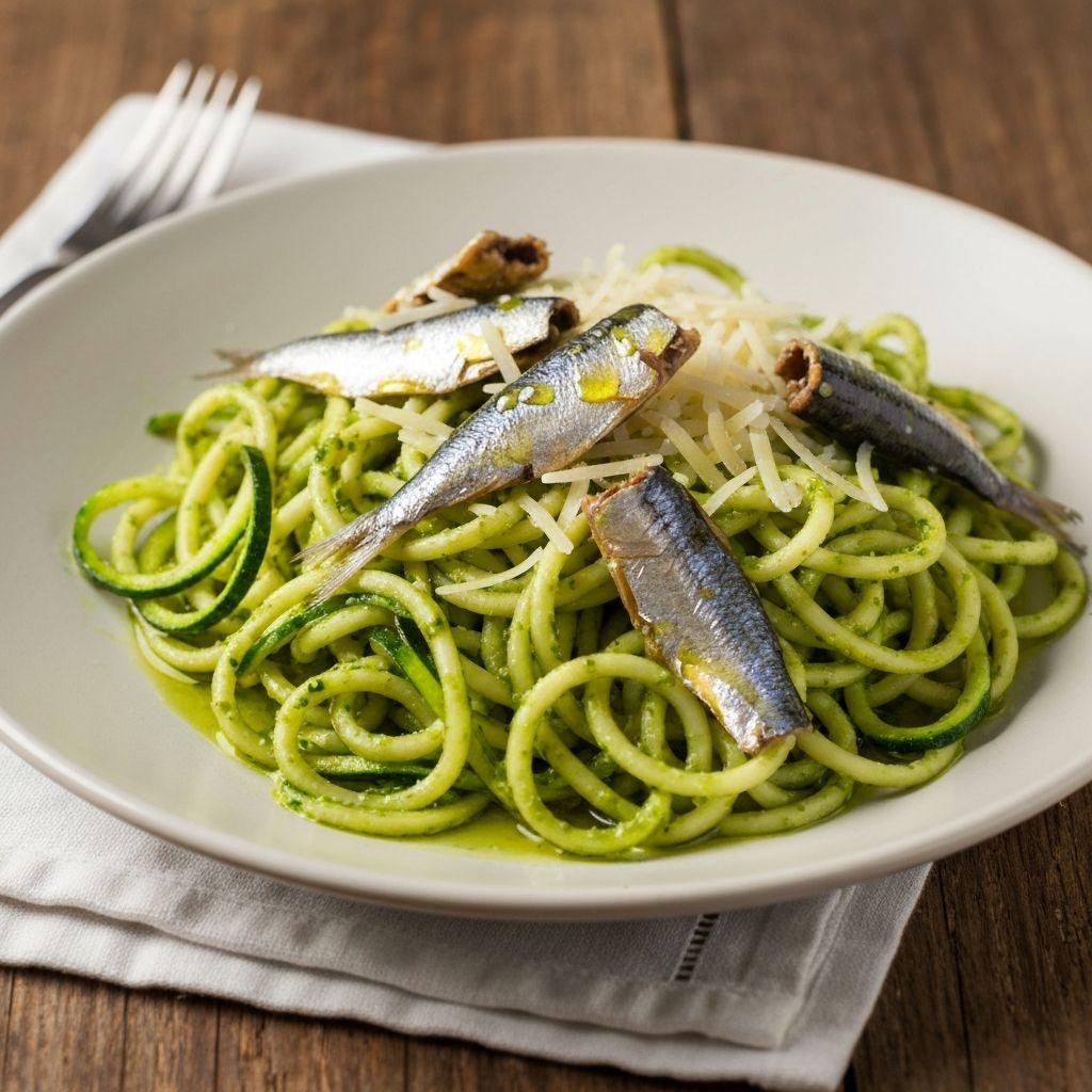 Sardine Pesto Zoodles