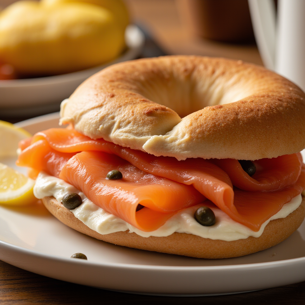 Smoked Salmon and Cream Cheese Bagel