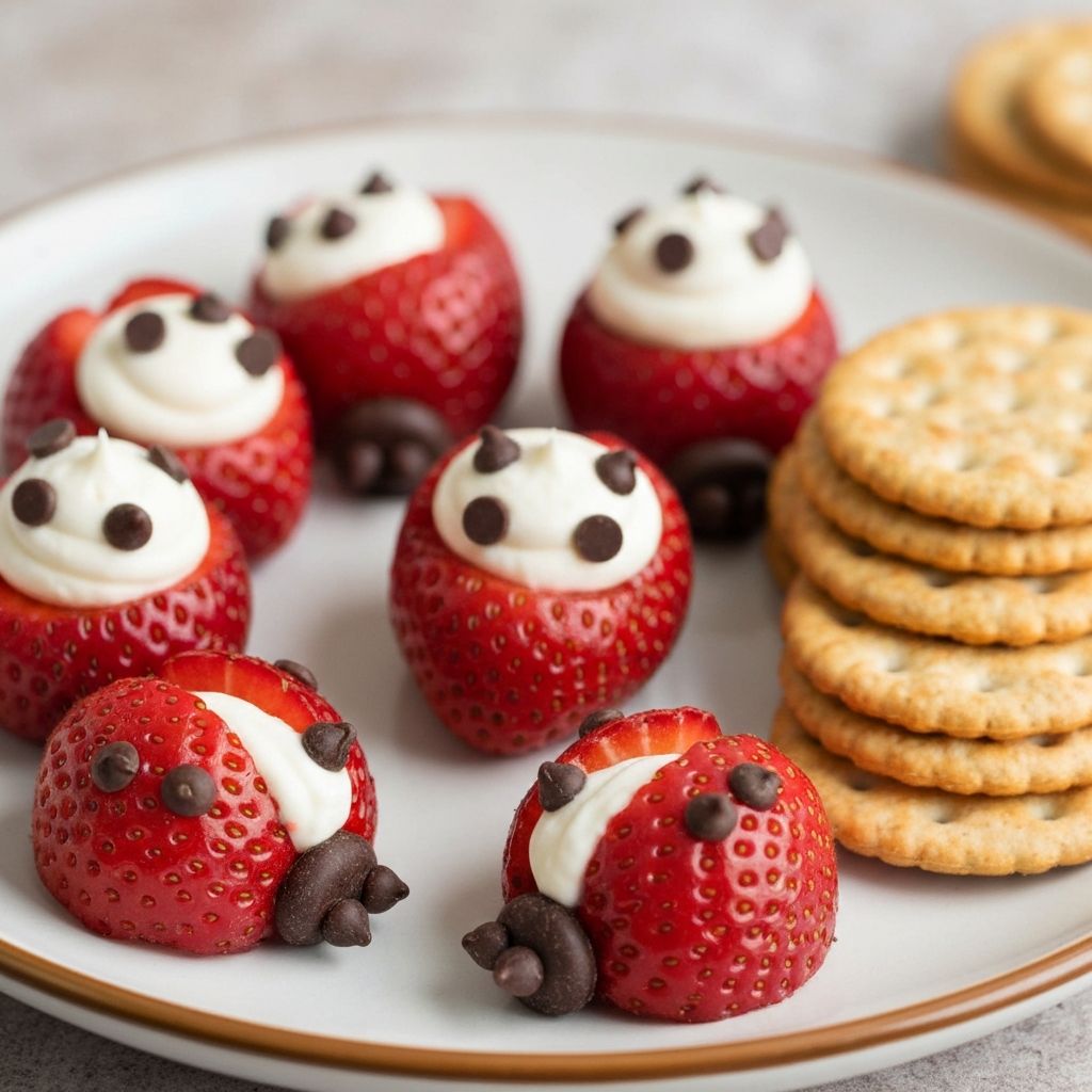 Strawberry Cream Cheese 'Ladybugs'