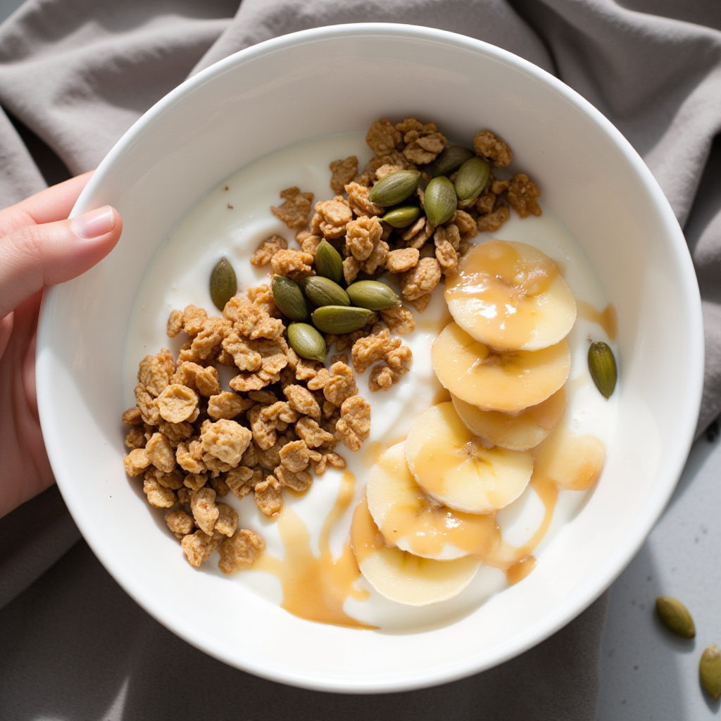 Tahini Yogurt and Granola Bowl