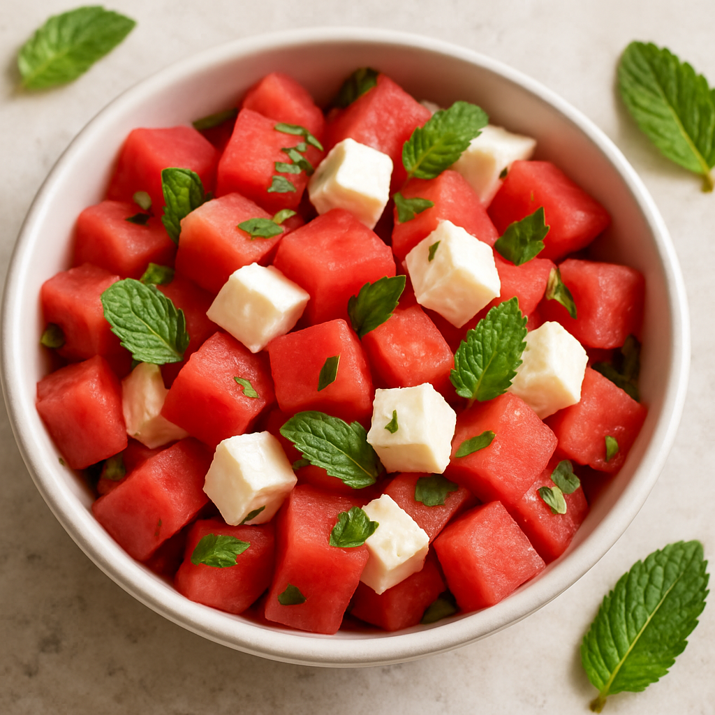 Watermelon and Halloumi/Feta Salad
